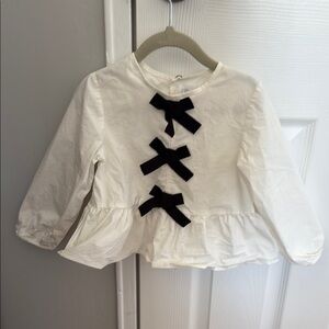 Kids White Shirt with Black Bows